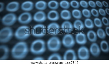 Blur background of array of lights, blue tone, with scan lines