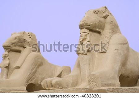 Ram headed sphinxes