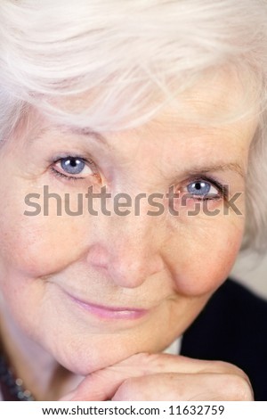Beautiful senior woman face, closeup