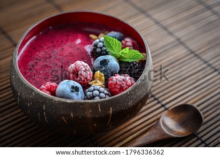 Similar – Image, Stock Photo Acai bowl with berries and seeds