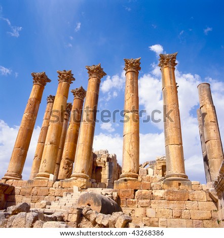 The Temple of Artemis is a Roman Temple in Jerash, Jordan, It was built around the middle of the 2nd century A.D. during the reign of Antoninus Pius.