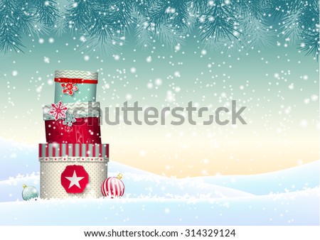 Snowy Christmas Background Free Vector | 123Freevectors