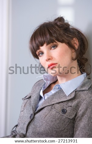Business woman happy with arms crossed isolated