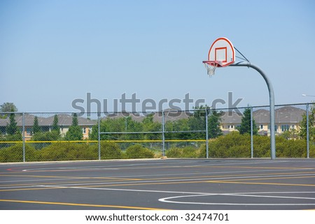 Basketball court on the black top