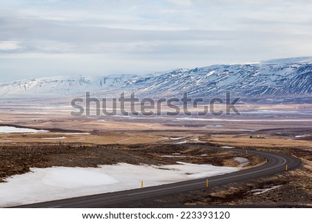 Road side view in northern Iceland