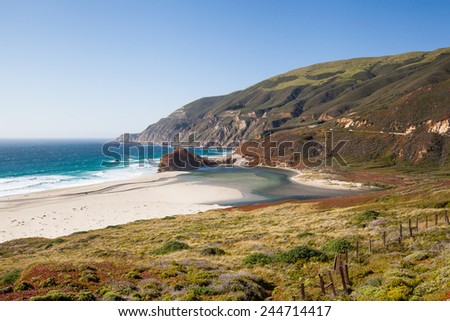 quite beach along pacific coast highway, California