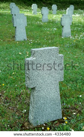 empty stone tombstones, they belong to german soldiers fallen in slovakia