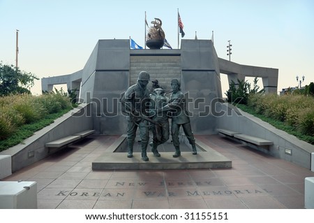 front view of Korean War Memorial in Atlantic City, New Jersey,