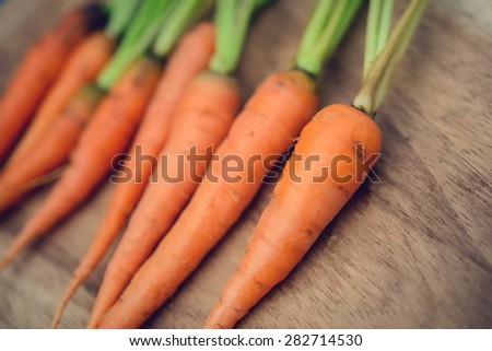 Baby carrots, fresh vegetables grown with pesticides and non-toxic. And delicious