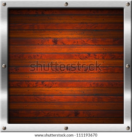Wood and Metal Frame Metallic and wooden frame with screws heads