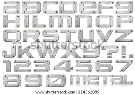 Metal Letters And Numbers / Metal Alphabet And Numbers With Bolts On ...