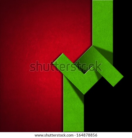 Red, Black and Green Abstract Background / Red and green velvet background with geometrical forms on black background