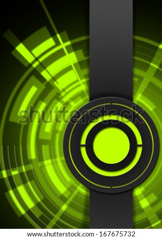 Black and Green Abstract Background / Black and green business background with circles and vertical band