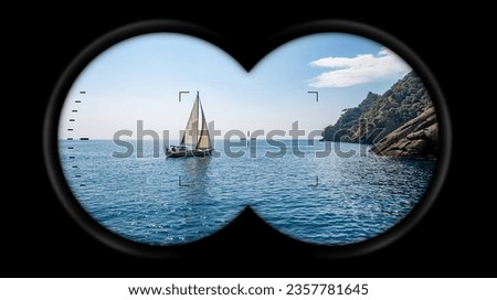 Similar – Foto Bild Fernglas mit der Küste Nizzas im Hintergrund