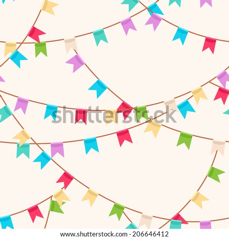 seamless background with lots of of colored holiday flags - 2