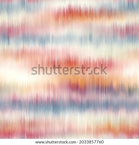 Seamless vector tie dye multicolor bleeding stripe pattern for surface print. Vector illustration. Intricate detailed texture. Ombre gradient uneven hippie faux rendering of tye die graphic motif. Photo stock © 