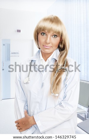 Portrait of nice doctor in hospital environment
