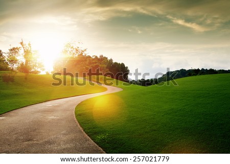 Similar – Image, Stock Photo nice evening in countryside