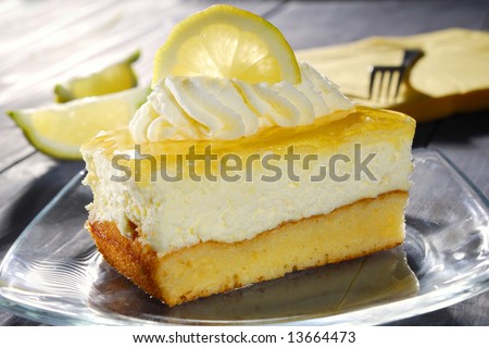 Lemon cream cake or youghurt cake