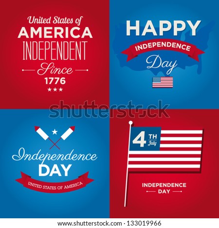 Happy independence day card United States of America, 4 th of July, with fonts
