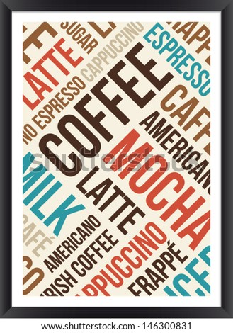 Coffee words cloud poster