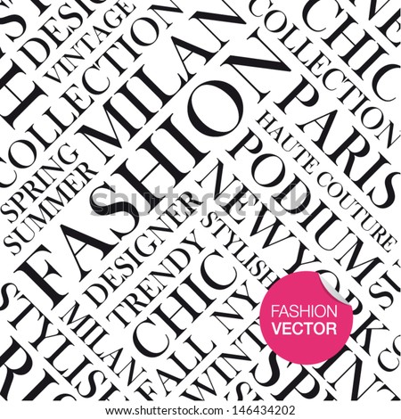 Fashion vector background, words cloud.