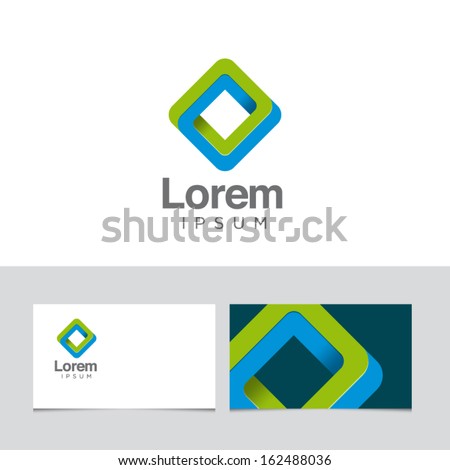 Icon design element with business card template 