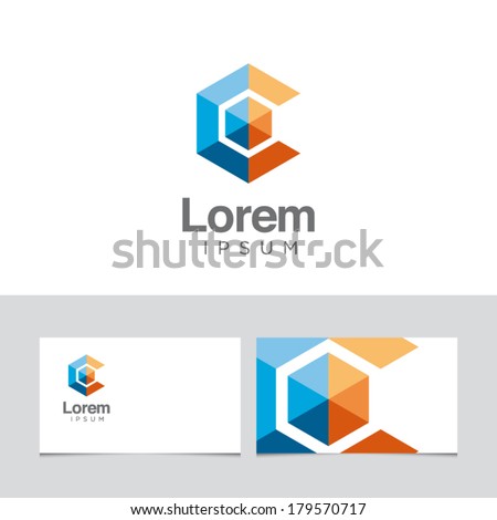 Icon design element with business card template 