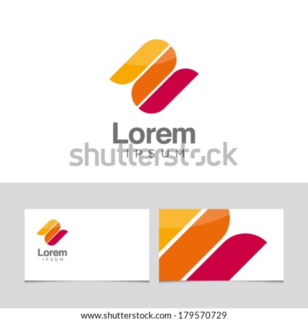 Icon design element with business card template 