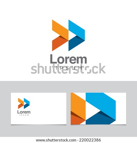 Abstract design element with business card template 08