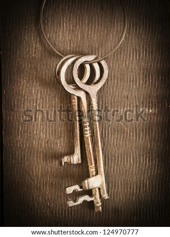 Skeleton keys hanging on the wall