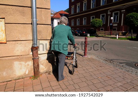 Similar – Image, Stock Photo Senior citizen with rollator