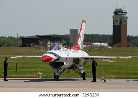 The Thunder-Bird is ready to take-off at the Air Show at McGuire AFB, New Jersey