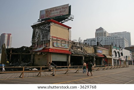 A fire destroyed five stores on the Atlantic City Board Walk