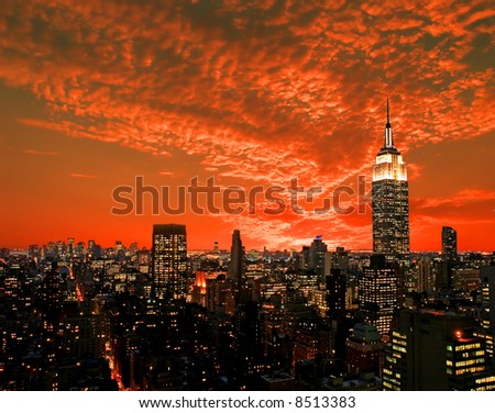 The New York City midtown skyline, USA