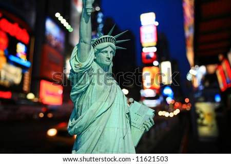 The Statue of Liberty and Times Square - Icons of the New York City