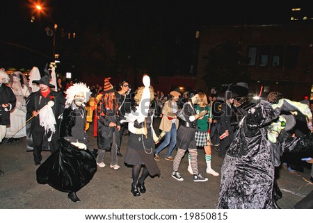 Oct 31, 2008,  Manhattan - The largest Halloween Parade in the world with over 2 million people attended. The photo is geo-tagged at the parade location.