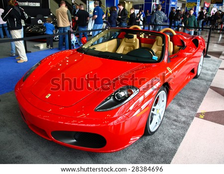 NEW YORK CITY - APRIL 10 : Ferrari F340 Scuderia on display at NY International Auto Show 2009 April 10, 2009 in New York. More than 1 million visitors expected to visit the annual auto show.