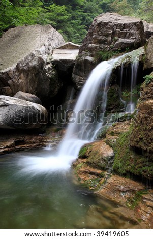 Water falls and cascades of Yun-Tai Mountain, a World Geologic Park and AAAAA Scenery Site in China