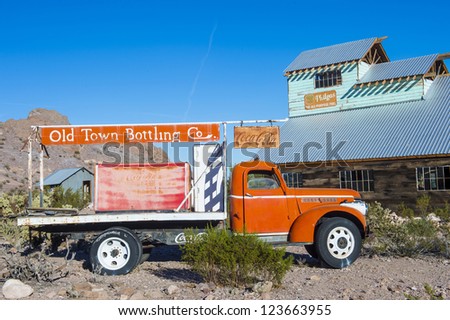 NELSON , USA - NOV 25 : Old wooden house and old Coca cola truck in Nelson Nevada ghost town on November 25 ,2012