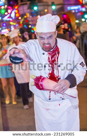 LAS VEGAS - OCT 31 : An unidentified participant at the annual Las Vegas Halloween parade held in Las Vegas , Nevada on October 31 , 2014
