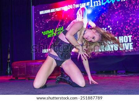 LAS VEGAS - JAN 23 : Dancer perform at the AVN Adult Entertainment Expo at the Hard Rock Hotel & Casino on January 23, 2015 in Las Vegas