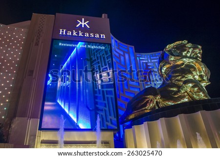 LAS VEGAS - FEB 18 : The Hakkasan Night club in MGM hotel in Las Vegas on February 18 2015. The five-level, 80,000-square-foot venue opend in 2013