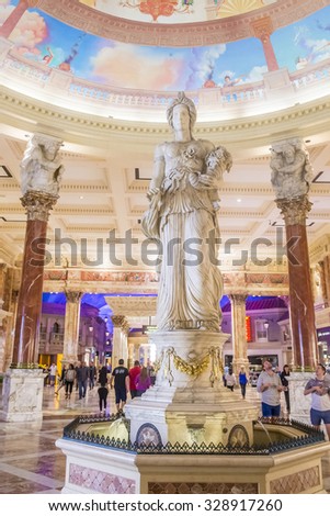 LAS VEGAS - OCT 15 : The Ceasars Palace interior on October 15, 2015 in Las Vegas. Caesars Palace is a luxury hotel and casino located on the Las Vegas Strip. Caesars has 3,348 rooms in five towers