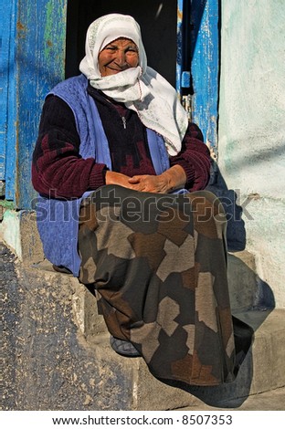 Old Turkish woman in the street of Ankara