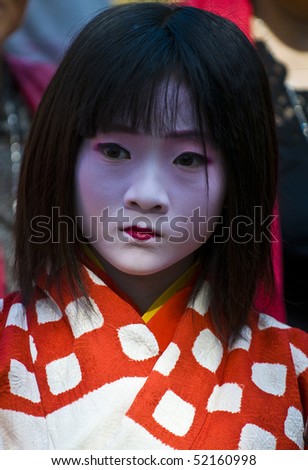 KYOTO - OCT  22: a participant on The Jidai Matsuri ( Festival of the Ages) held on October 22 2009  in Kyoto, Japan . It is one of Kyoto's renowned three great festivals