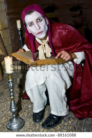 JERUSALEM - NOV 03 : An unidentified Israeli actor performs in the annual medieval style knight festival held in the old city of Jerusalem on November 03, 2011