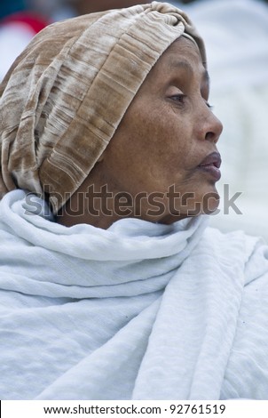 JERUSALEM - NOV 24 : Portrait of Ethiopian Jew woman during the \