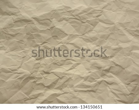 Creased paper in ecru beige shades