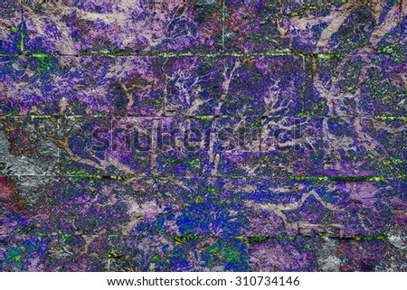 Abstract stone wall background texture forest pattern grunge style dark tone